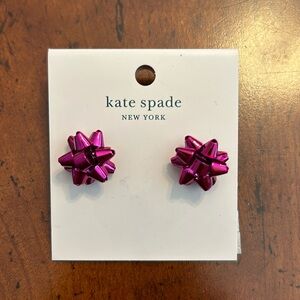 Kate Spade Christmas Pink Bow Stud Earrings